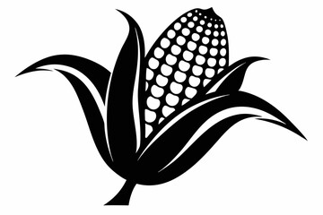 corn silhouette vector illustration black and white