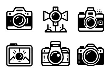 Photography Icons  Black & White Outline Collection