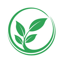 Elegant Green Leaf Circle Logo for Eco-Friendly Branding