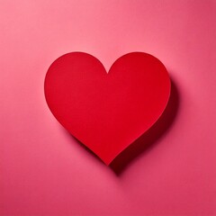 Obraz premium Red heart-shaped paper on a pink background