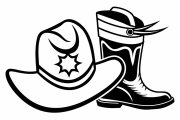 cowboy boots and western hat