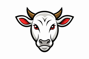 cow head logo vecto with white background