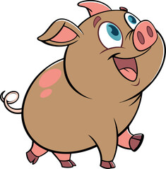 Cartoon Pig Posing