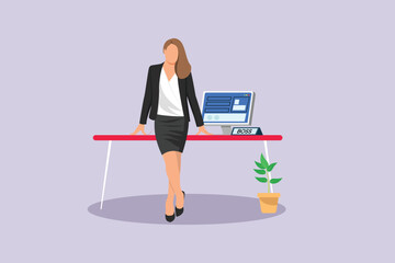 Business Woman concept. Colored flat vector illustration isolated.