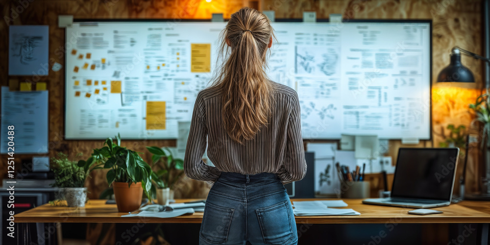 Poster ai-powered task management scene for enhanced project tracking and team productivity in modern works