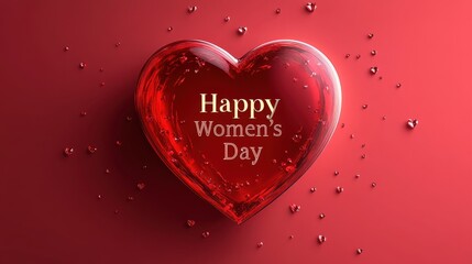 Celebrating the beauty and strength of women on a vibrant red heart background