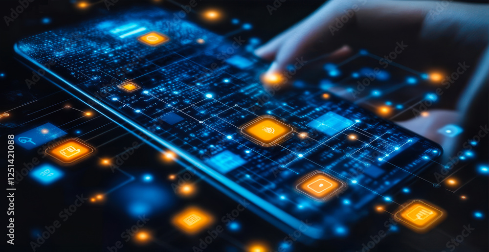 Poster innovative mobile application development with ai integration for personalized on-the-go user intera