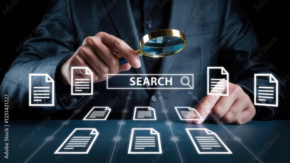 Poster digital data search and exploration: magnifying glass over networked documents