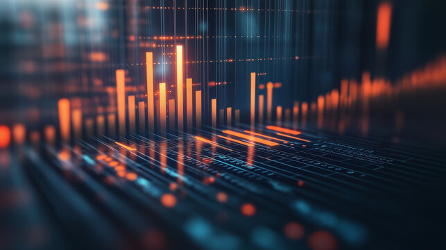 abstract background with orange chart