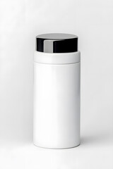 White unbranded bottle skincare container, mock up, isolated on white background