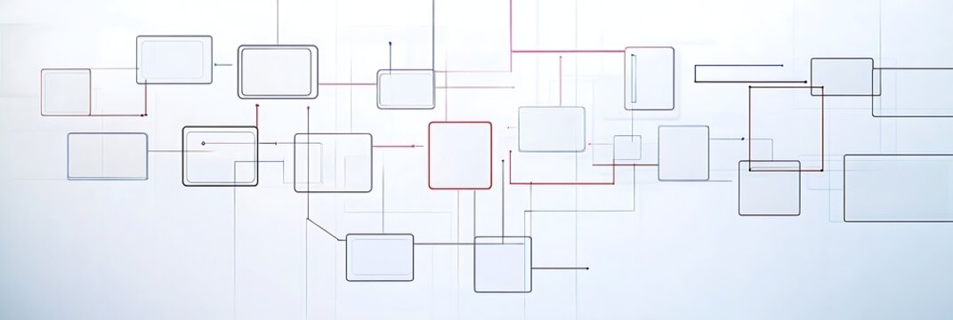 Comprehensive ERP System Flowchart on a Digital Whiteboard for Business Planning, Automation, and Workflow Optimization
