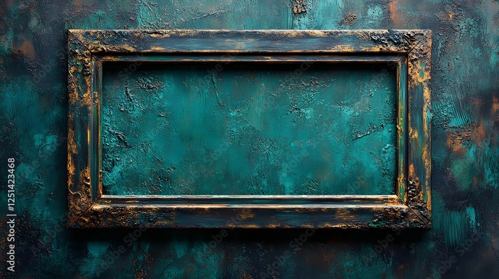 Poster vintage antique rustic grunge style frame with a worn distressed and aged textured background in sha