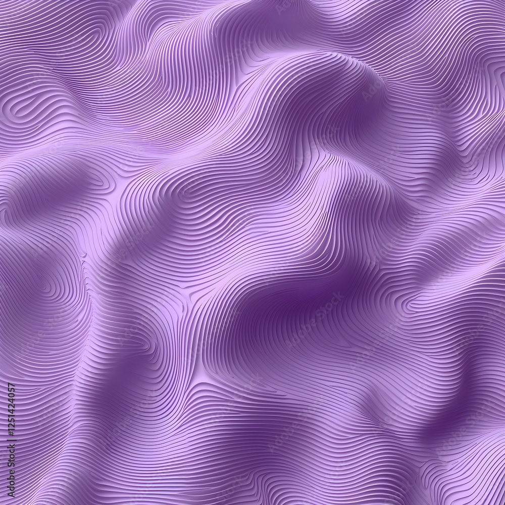 Poster An abstract purple wave texture with soft, flowing lines creates a calming and serene mood, perfect for backgrounds or artistic projects.