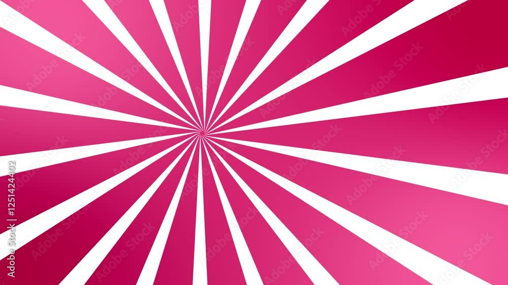 Poster bright pink light ray rotation sunburst animated spiral cartoon background. abstract spiral rays str