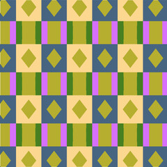 Abstract Seamless Geometric pattern. Colorful geometrical pattern of diamonds shapes. Triangular pattern . Design for fashion, fabric, textile, wallpaper, cover, web , wrapping and all textile prints