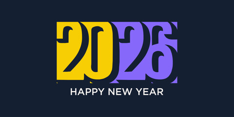 2026 Happy New Year design vector. trendy unique new year 2026 logo design template