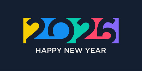 2026 Happy New Year design vector. trendy unique new year 2026 logo design template