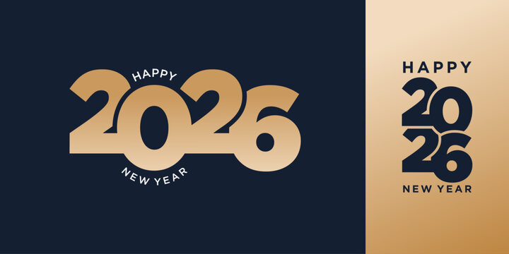 2026 Happy New Year design vector. trendy unique new year 2026 logo design template