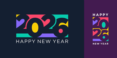 2026 Happy New Year design vector. trendy unique new year 2026 logo design template