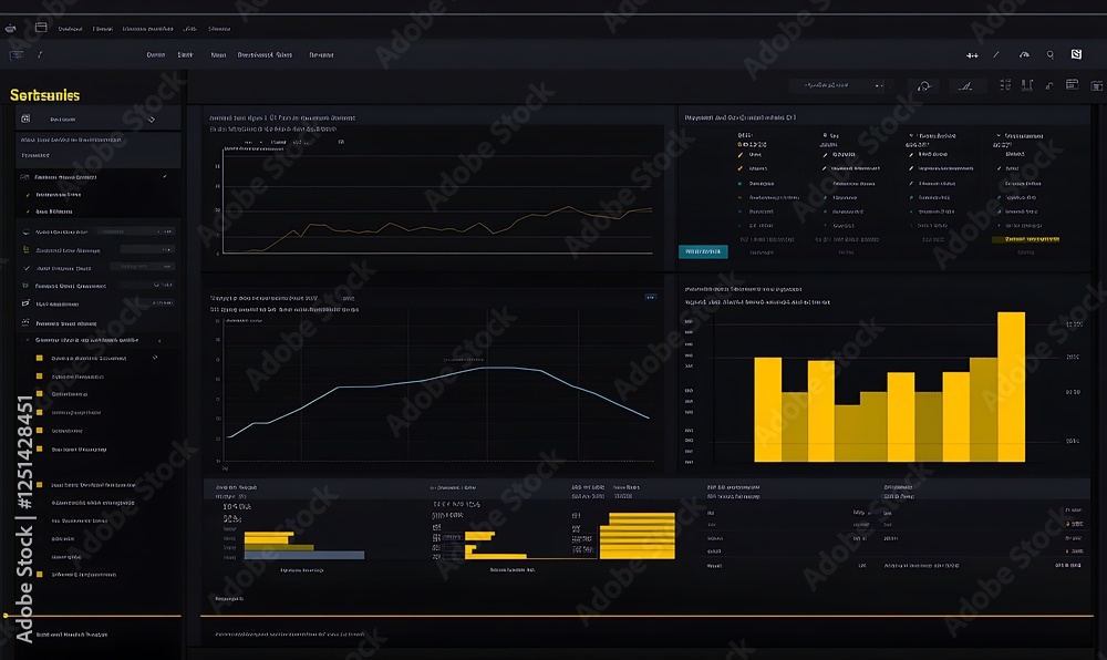 Fototapete A visually striking sales performance dashboard designed for impactful data presentation.