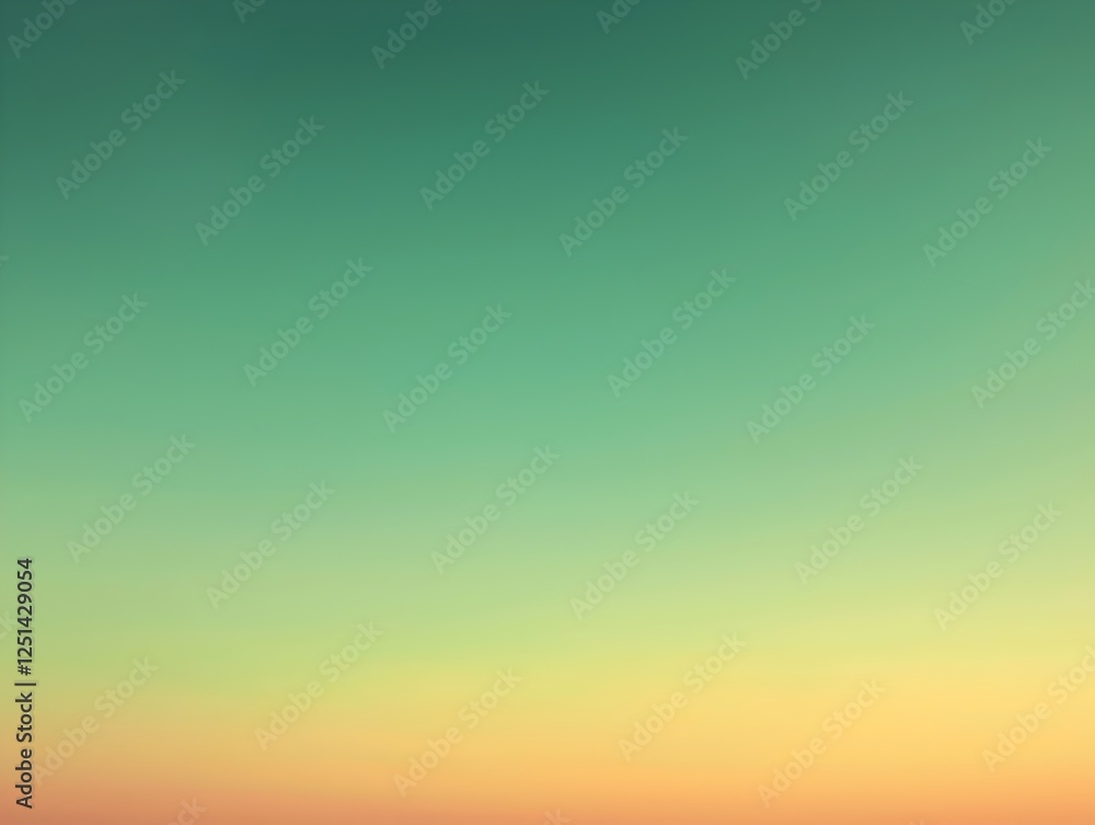Aufkleber a serene gradient sky transitioning from a soft green at the top to warm orange hues near the horizo