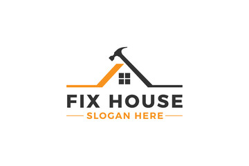 Creative House repair logo, House fix, repair house logo vector.