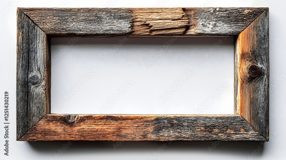 Poster Vintage Rustic Wooden Frame with Distressed Textured Surface and Empty Copy Space for Artwork Photography or Design Purposes  Ideal for Home Office or Gallery Decor