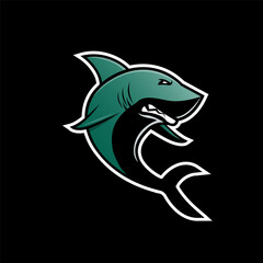 Creative Shark Mascot logo template. Shark Mascot vector icon.