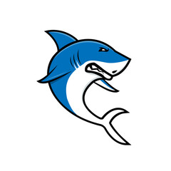 Creative Shark Mascot logo template. Shark Mascot vector icon.