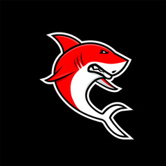 Creative Shark Mascot logo template. Shark Mascot vector icon.