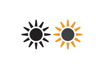 sun vector silhouette isolated in white background