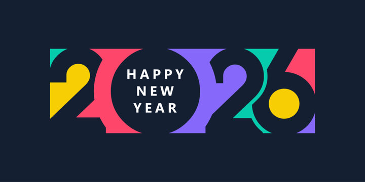 2026 Happy New Year design vector. trendy unique new year 2026 logo design template