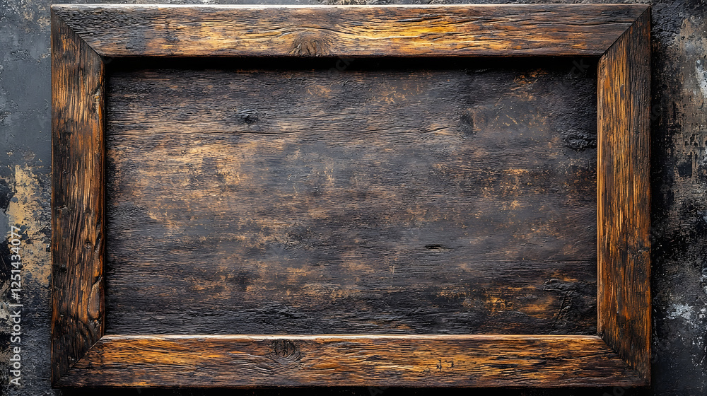 Fototapete vintage wooden frame background with a rustic distressed and grungy texture this old weathered woode