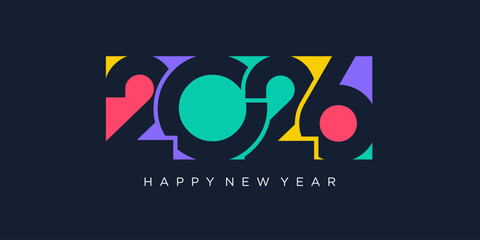 2026 Happy New Year design vector. trendy unique new year 2026 logo design template