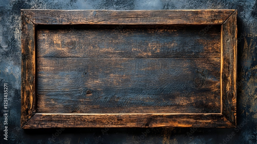 Poster vintage wooden frame textured background with grunge effect and distressed rustic look providing cop