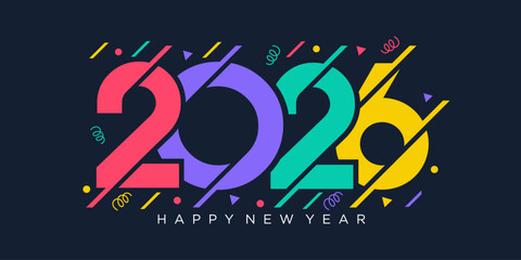 2026 Happy New Year design vector. trendy unique new year 2026 logo design template