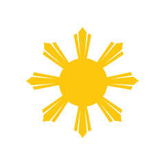 Philippine sun icon. Clipart image isolated on white background