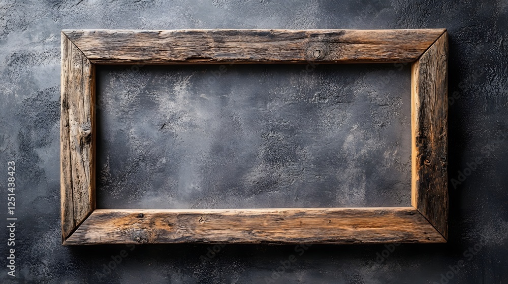 Aufkleber weathered and distressed wooden frame backdrop with vintage rustic texture empty grunge style plank 