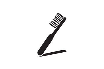 toothbrush vector silhouette isolated in white background