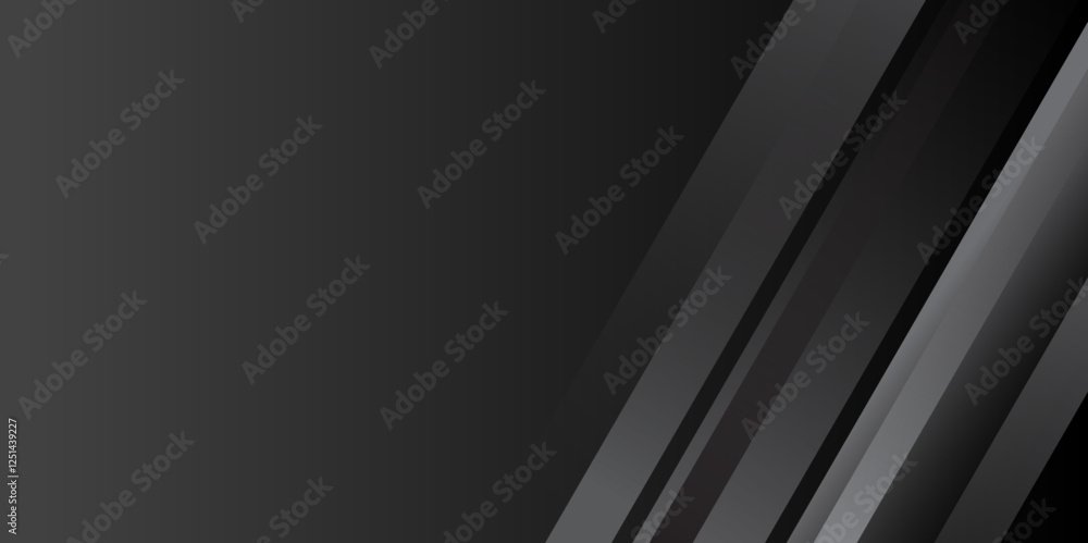 Poster dark grey black dynamic abstract background with silver lights stripes diagonal lines. speed and mot
