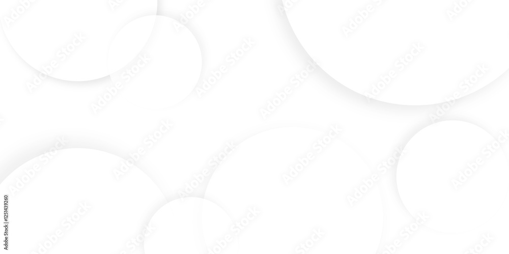 Aufkleber Abstract background with circle white abstract geometric background with soft light white paper circles in design .Gray abstract. Modern design background for report and project presentation template.