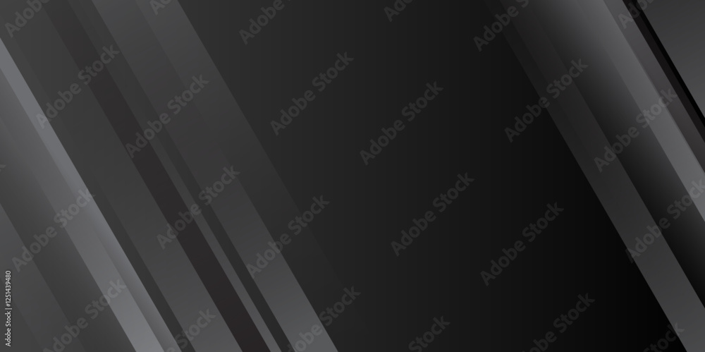 Poster dark grey black dynamic abstract background with silver lights stripes diagonal lines. speed and mot