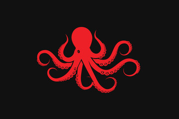 Fototapeta premium Octopus Vector icon. octopus mascot vector illustration.