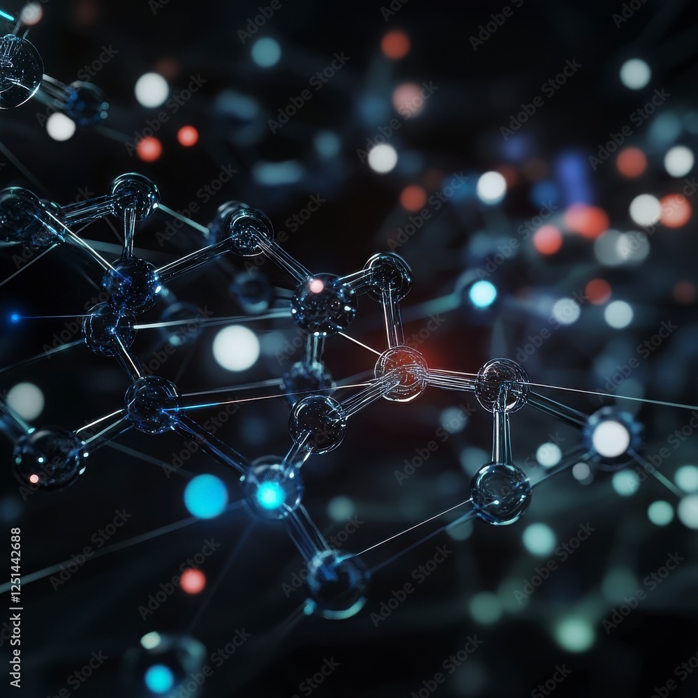 Poster abstract molecular structure visualization