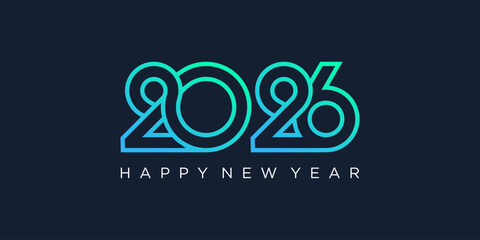 2026 Happy New Year design vector. trendy unique new year 2026 logo design template