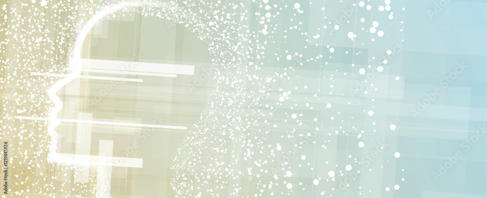 Aufkleber Virtual world of Artificial intelligence concept futuristic background