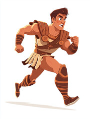 Cartoon vector illustration of a young man running, a fun and energetic character design