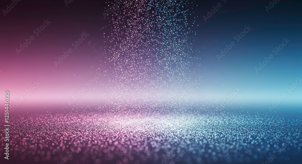 Poster abstract neon rain: a mesmerizing abstract background with a shower of shimmering particles falling 