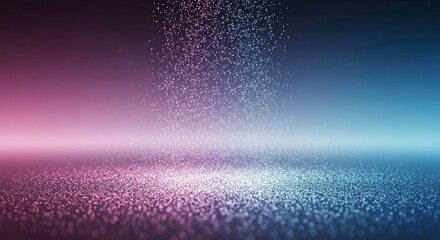 Abstract Neon Rain: A mesmerizing abstract background with a shower of shimmering particles falling against a gradient backdrop of vibrant pink and blue neon lights.