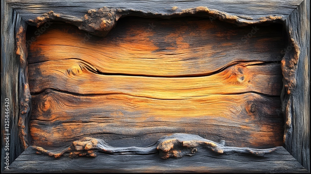 Aufkleber wooden plank surface with weathered and textured rustic finish serving as a natural frame or backdro
